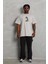 Unisex Oversize Baskılı Bisiklet Yaka T-Shirt - Gri 3