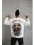 Erkek 3 Iplik Gangster Baskılı Sweatshirt - Beyaz 2