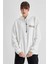 Kapüşonlu Sırt Baskılı Üç Iplik Oversize Sweatshirt - Beyaz 1