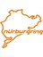 Nürburgring Araba Sticker 17X17 cm Turuncu 1