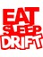 Eat Sleep Drift Araba Sticker 17X17 cm Kırmızı 1