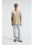 Flavor Erkek Oversize %100 Pamuk Baskılı Yuvarlak Yaka Bej T-Shirt 1