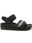 Siyah Lastik Bantlı Anatomik Comfort Sandalet 2