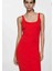 Kırmızı Uzun Günlük Elbise 3