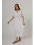 Beli Lastikli Elbise - Beyaz 4
