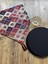 Kilim Desen Duck Keten Runner ve 6'lı Siyah Supla Seti 1