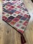 Kilim Desen Duck Keten Runner ve 6'lı Siyah Supla Seti 4