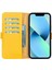 Apple iPhone 13 Pro Max Uyumlu Deri Cüzdanlı Kılıf Limon Sarı 5