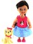 Cute Girl Sarı Köpekli ve Kumral Mini Bebek 3