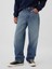 Erkek Mavi Baggy Jean Pantolon 5