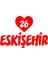 Kalpli 26 Eskişehir Araba Sticker 17X17 cm Kırmızı 1