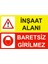 Inşaat Alanı Baretsiz Girilmez Uyarı Levhası Etiket 25X35 cm 1