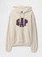 Erkek Krem Vintagesoft Oversize Gap Logo Kapüşonlu Sweatshirt 3