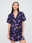 Kadın Koyu Mavi Gapbody Poplin Kısa Kollu Pijama Üstü 1