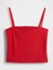 Kadın Kırmızı Closeknit Crop Üst 2