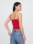 Kadın Kırmızı Closeknit Crop Üst 3