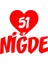 Kalpli 51 Niğde Araba Sticker 17X17 cm Kırmızı 1