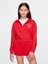 Kız Çocuk Kırmızı Vintagesoft Crop Gap Logo Fermuarlı Sweatshirt 1