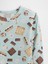Bebek Açık Gri Grafik Baskılı Pijama Takımı 2