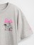 Kız Çocuk Açık Gri Barbie Oversized Grafik Baskılı T-Shirt 2