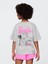 Kız Çocuk Açık Gri Barbie Oversized Grafik Baskılı T-Shirt 3