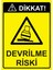 Dikkat! Devrilme Riski Uyarı Levhası Etiket 25X35 cm 1