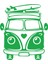 Karavan Araba Sticker 17X17 cm Yeşil 1
