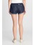 %100 Pamuk Relaxed Fit Geniş Kesim Normal Bel Koyu Mavi Denim Şort 4
