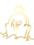 Rip Mezar Taşı Araba Sticker 17X17 cm Gold 1