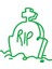 Rip Mezar Taşı Araba Sticker 17X17 cm Yeşil 1