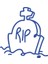 Rip Mezar Taşı Araba Sticker 17X17 cm Mavi 1