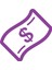 Dolar Banknot Araba Sticker 17X17 cm Mor 1