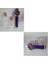( 6 x Parça ) Tıme Purple Saat + Kalp Kupe +Kolye + Bileklik + Yüzük Takı Seti Mor 5