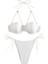 Yaz Yeni Askılı Yaka Beyaz Bölünmüş Mayo Çelik Destekli Toplanmış Bikini Mayo (Yurt Dışından) 1