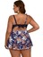 Yaz Büyük Boy Bol Etek Dikiş Baskı Mayo Plaj Kıyafeti Bikini Kadın Bedeni: 4xl Göğüs 114CM (Yurt Dışından) 2