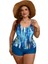 Yaz Büyük Beden Mayo Baskılı Iki Parçalı Boxer Külot Tankini Iki Parçalı Mayo Kadın Beden: 5xl Göğüs 118CM (Yurt Dışından) 1