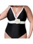 Yaz Yeni Büyük Boy Mayo Kadın Siyah Beyaz Dikiş Büyük Boy Mayo Plaj Mayo Boyutu: 4xl Göğüs 127CM (Yurt Dışından) 1