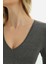 Uzun Kollu V Yaka Slim Fit Kadın Body 2039 4