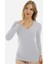 Uzun Kollu V Yaka Slim Fit Kadın Body 2039 1