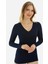 Uzun Kollu V Yaka Slim Fit Kadın Body 2039 1