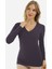 Uzun Kollu V Yaka Slim Fit Kadın Body 2039 1