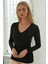 Uzun Kollu V Yaka Slim Fit Kadın Body 2039 1