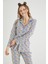 Lisanslı Düğmeli Uzun Kol Pijama Takım Roz-56 2