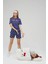 Lisanslı Kısa Kollu Şortlu Lacivert Pijama Takımı 1