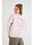 Lisanslı Baskılı Kalın Pembe Sweatshirt 2
