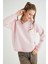Lisanslı Baskılı Kalın Pembe Sweatshirt 3