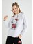 Lisanslı Baskılı Kapüşonlu Kalın Sweatshirt 3