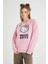 Lisanslı Baskılı Oversize Fit Pembe Sweatshirt 2