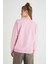 Lisanslı Baskılı Oversize Fit Pembe Sweatshirt 4