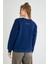 Lisanslı Baskılı Kalın Lacivert Sweatshirt 2